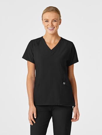 WonderWink - W123 Women's Stylized V-neck Scrub Top. 6155