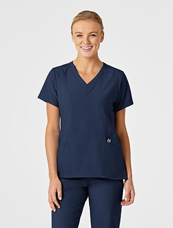WonderWink - W123 Women's Stylized V-neck Scrub Top. 6155