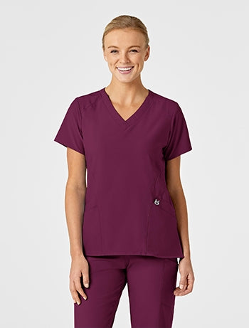 WonderWink - W123 Women's Stylized V-neck Scrub Top. 6155