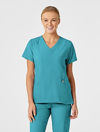 WonderWink - W123 Women's Stylized V-neck Scrub Top. 6155