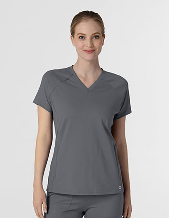 WonderWink - RENEW Knit Women's Flex-n-Reach V-Neck Raglan Scrub Top. 6259