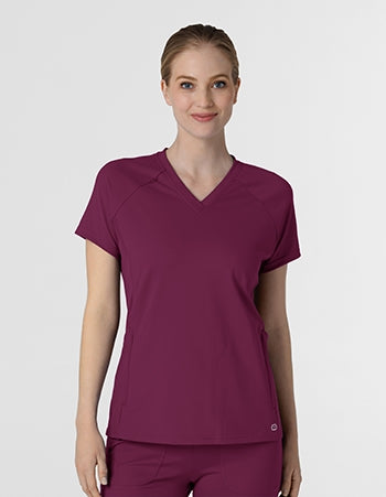 WonderWink - RENEW Knit Women's Flex-n-Reach V-Neck Raglan Scrub Top. 6259