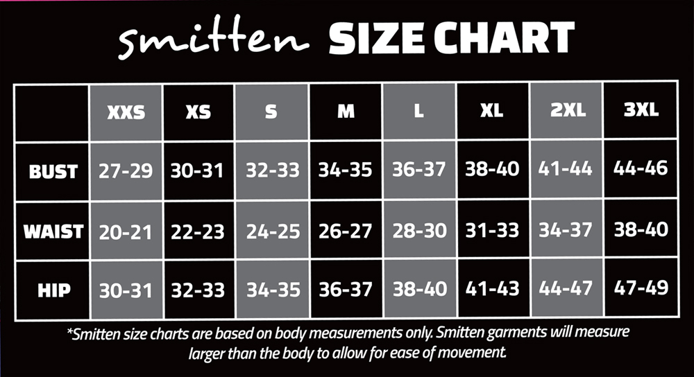Smitten Scrubs Size Chart