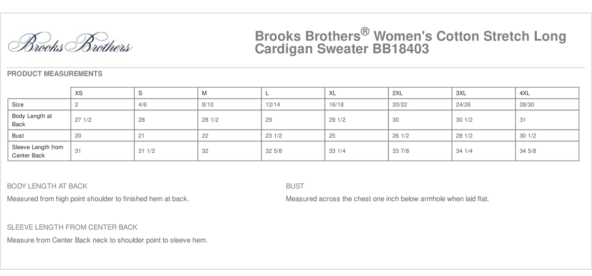 Brooks BrothersÂ® - Womenâ€™s Cotton Stretch Long Cardigan Sweater