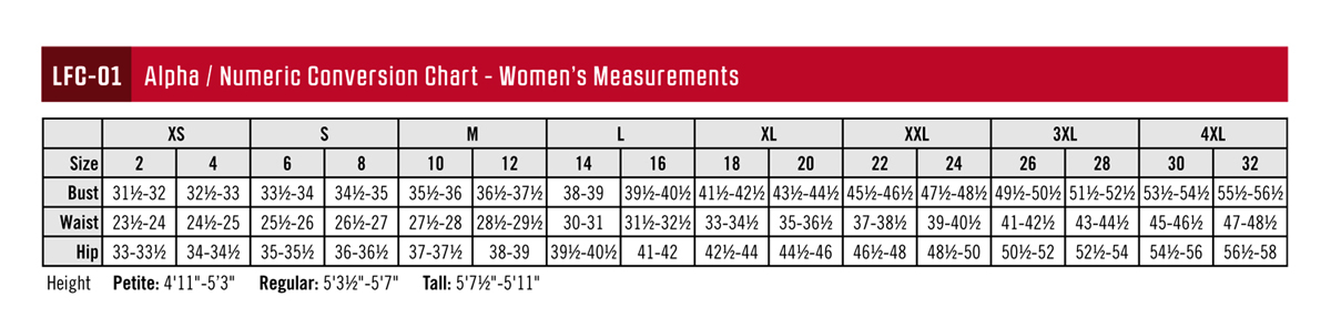 Women S Lab Coat Size Chart